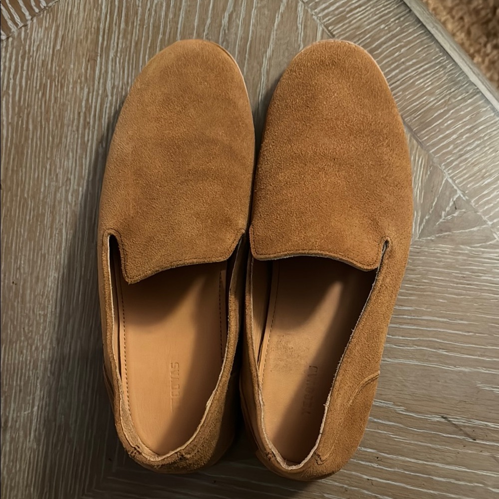 Tecovas Tan Suede Slip-On Loafers